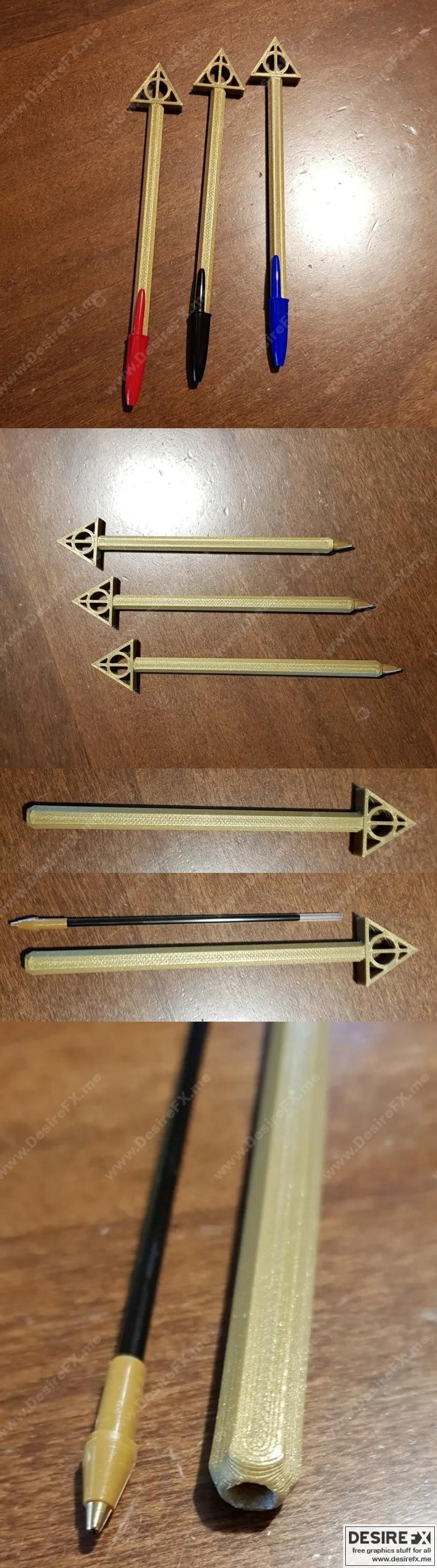 死亡之屋笔 3D打印模型|Deathly Hallows Pen – 3D Print Model STL