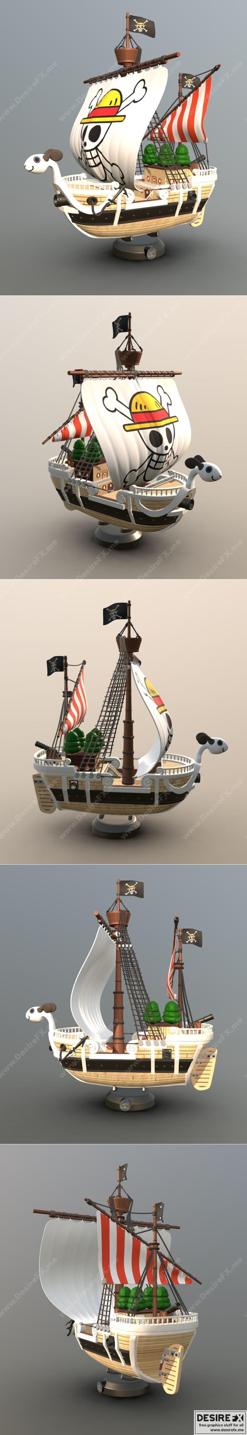 《海贼王》去留船3D打印模型|One Piece – Going Merry – 3D Print Model STL