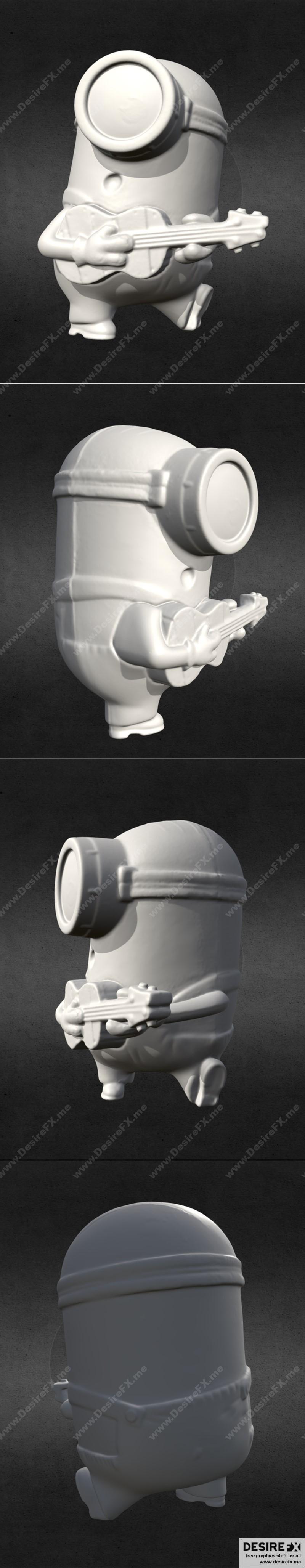 扫描吉他演奏迷你人——3D打印模型|Scanned Guitar Playing Minion – 3D Print Model STL