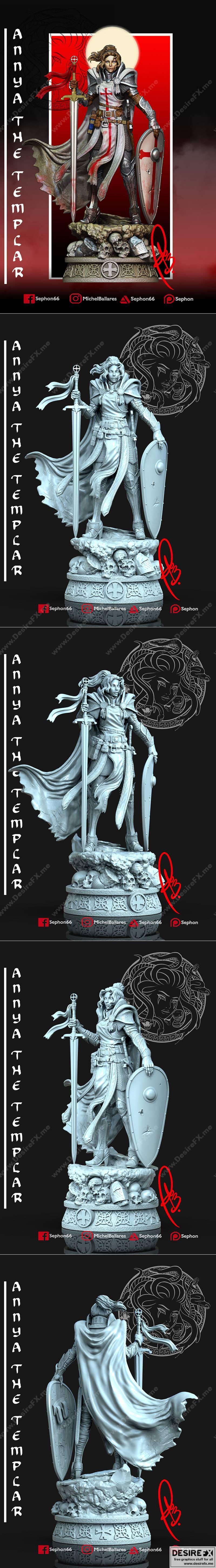 安娜· Templar少女 3D打印模型|Annya the Templar Girl – 3D Print Model STL
