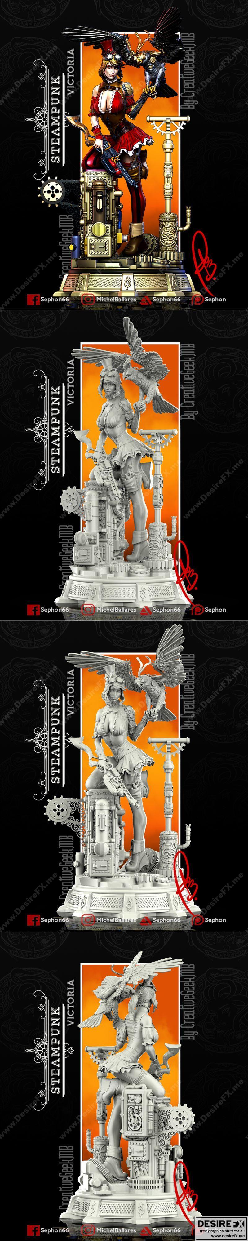 维多利亚蒸汽朋克风3D打印模型|Steampunk Victoria – 3D Print Model STL