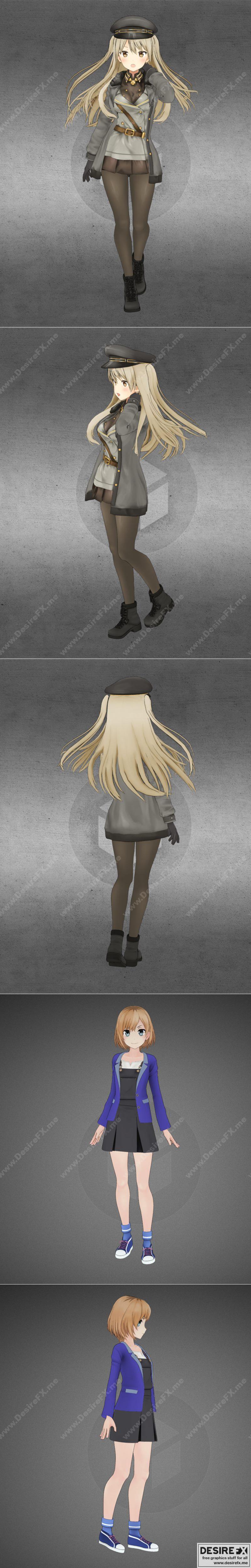 姐妹联盟与青柳爱米ori 3D打印模型|Band of Sisters and Aoi Miyamori – 3D Print Model STL