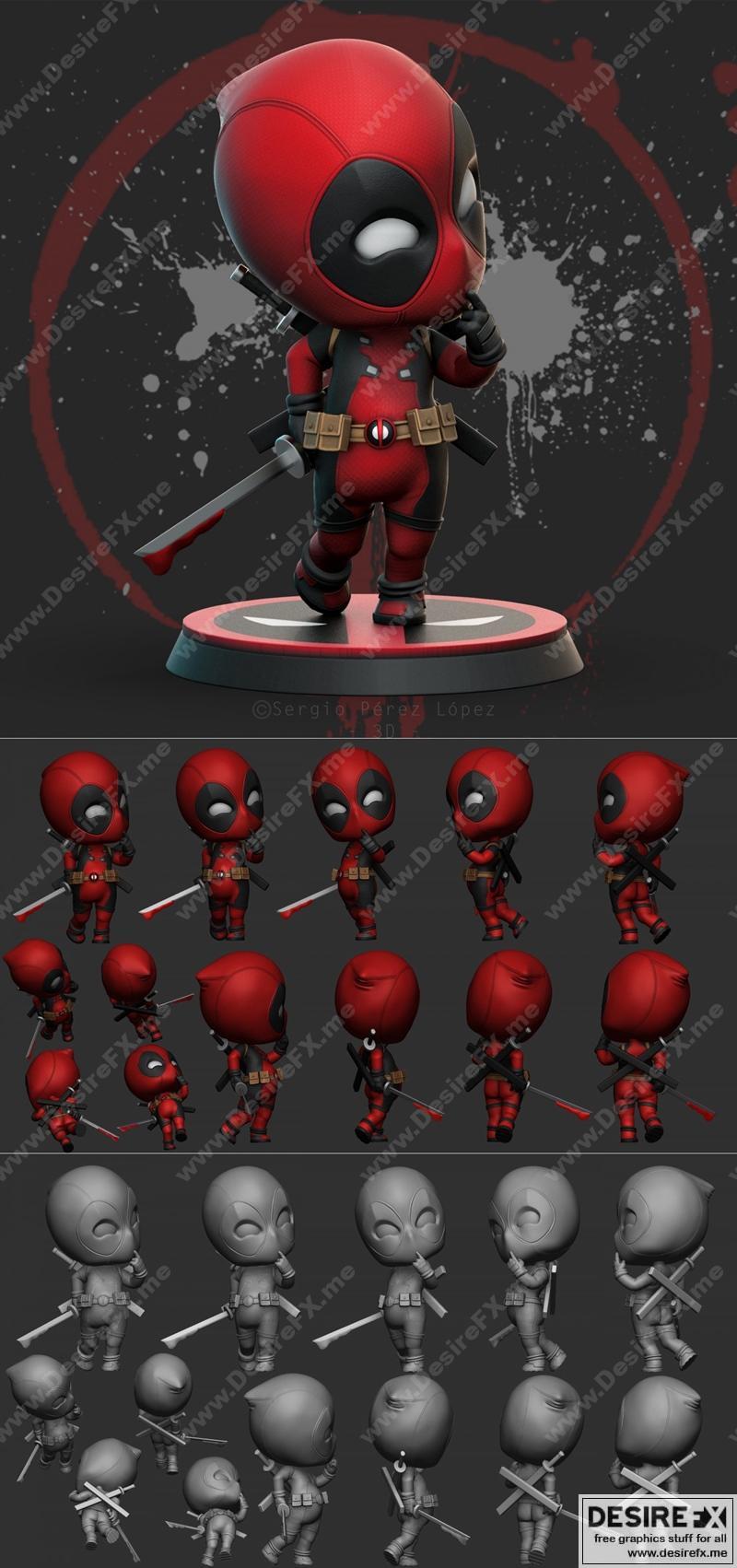 死侍萌系3D打印模型|Deadpool Chibi – 3D Print Model STL