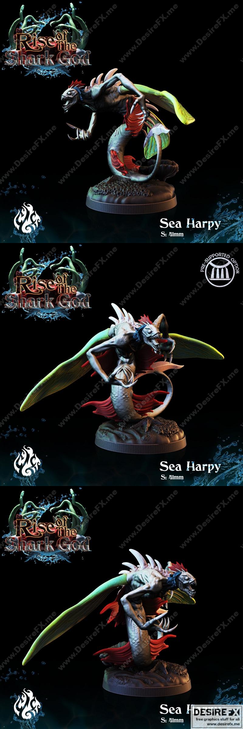 海妖少女 3D打印模型|Sea Harpy – 3D Print Model STL