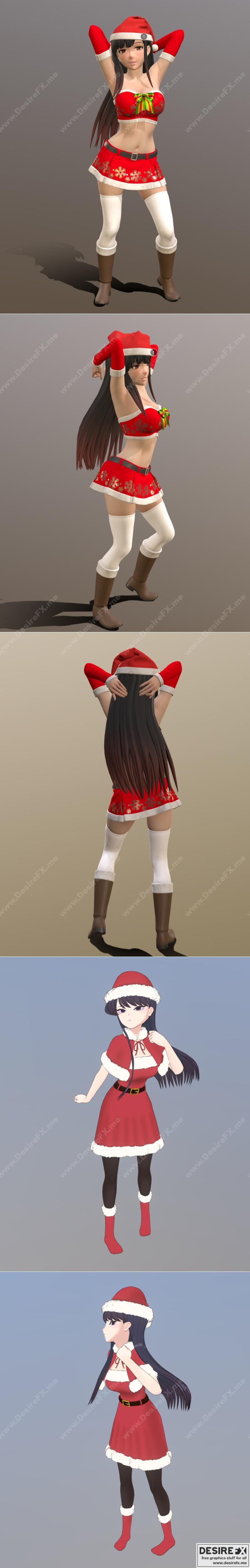 Komi Shouko 圣诞装 3D打印模型|Santa Tifa Nate and Christmas Costume Komi Shouko – 3D Print Model STL