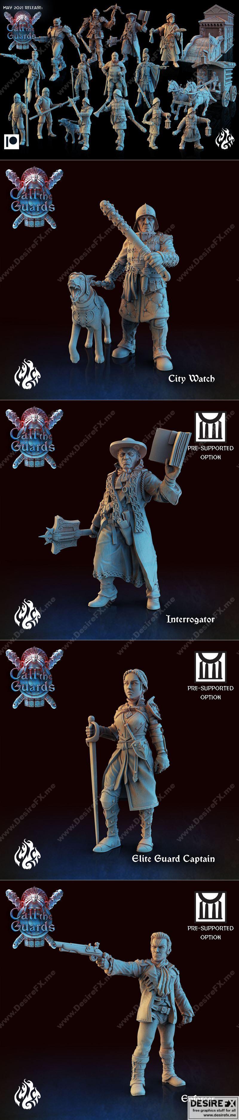 crippled god foundry 3D打印模型：《召喚守衛》角色模型|Crippled God Foundry – Call the Guards May 2021 – 3D Print Model STL