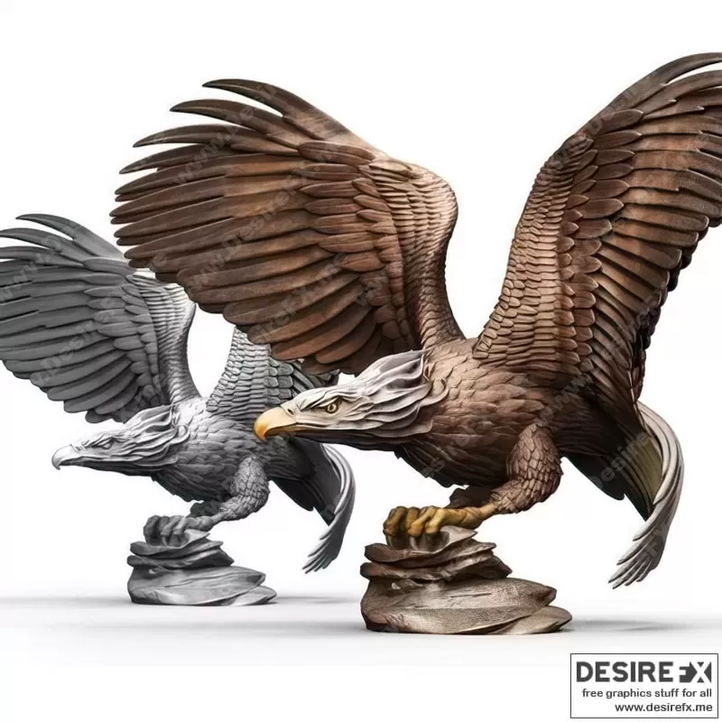 鹰族模型：3D打印可制作动漫角色雕塑|Eagle – 3D Print Model STL