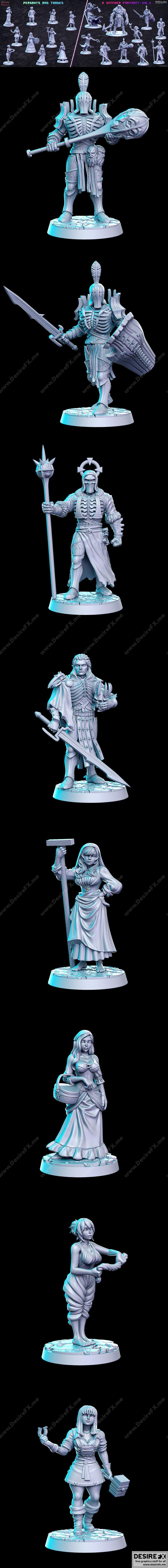 《巫师契约3：农夫与商人3D打印模型》|A Witcher Contract Vol.3 & Peasant and Trades (RNEstudio) – 3D Print Model STL