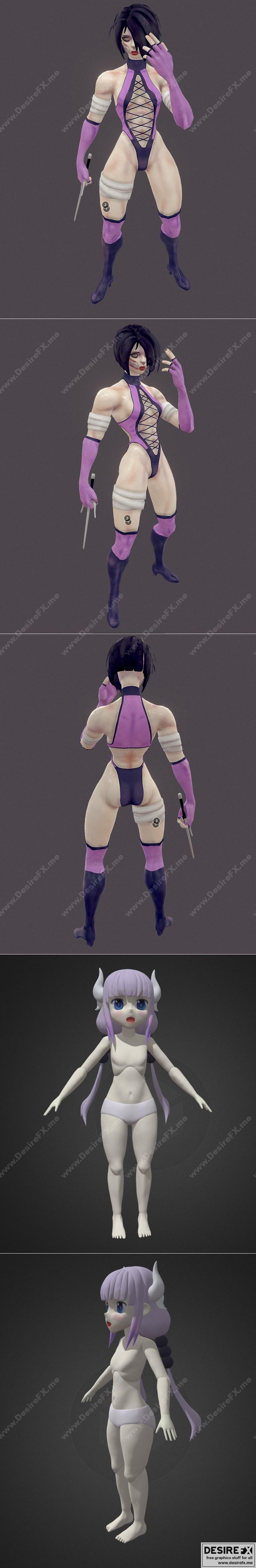 米莉娜与卡纳——3D打印模型|Mileena and Kanna – WIP – 3D Print Model STL