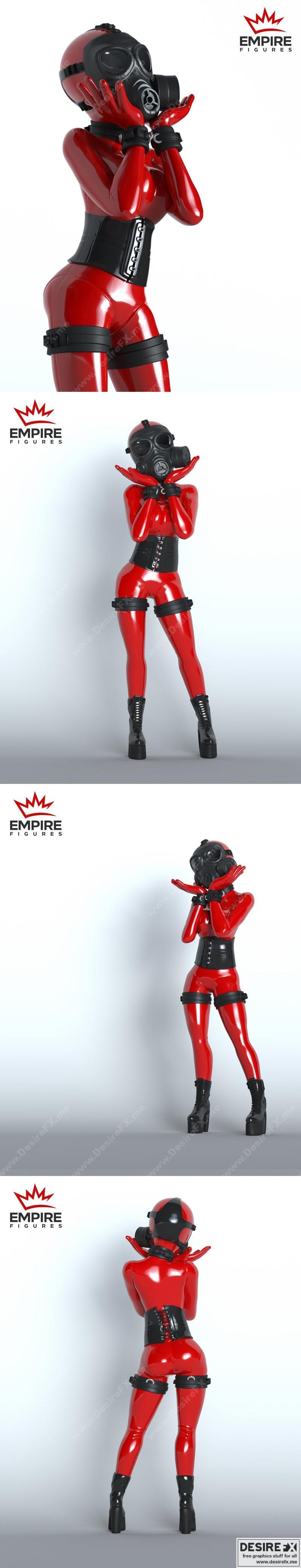 帝国figur模型：Gasmask Girl 3D打印雕塑|Gasmask Girl – Empire Figures – 3D Print Model STL