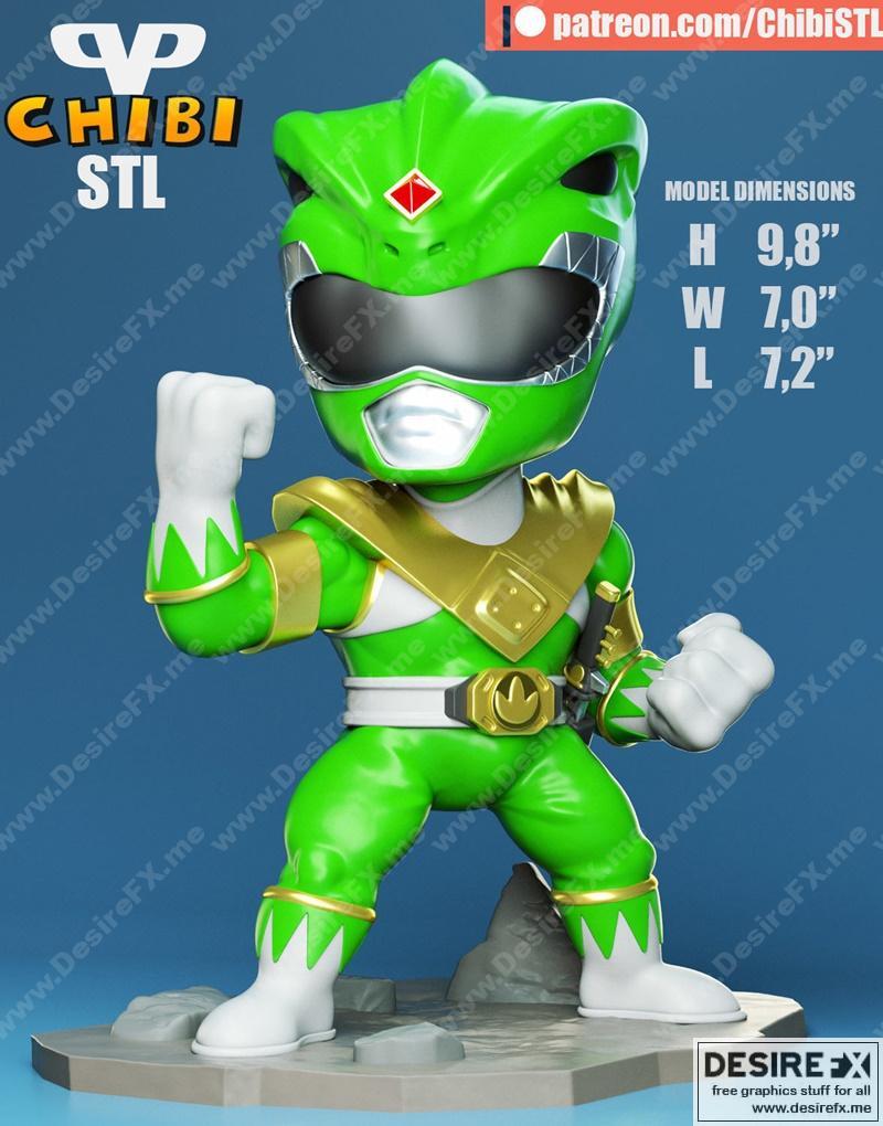绿 ranger 可爱版 3D打印模型|Green Ranger Chibi – 3D Print Model STL