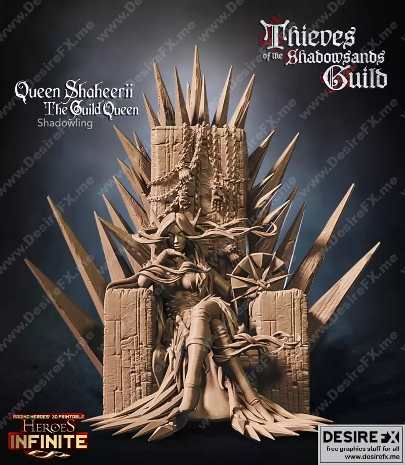 guild女王 3D打印模型|Queen Shaheerii The Guild Queen – 3D Print Model STL
