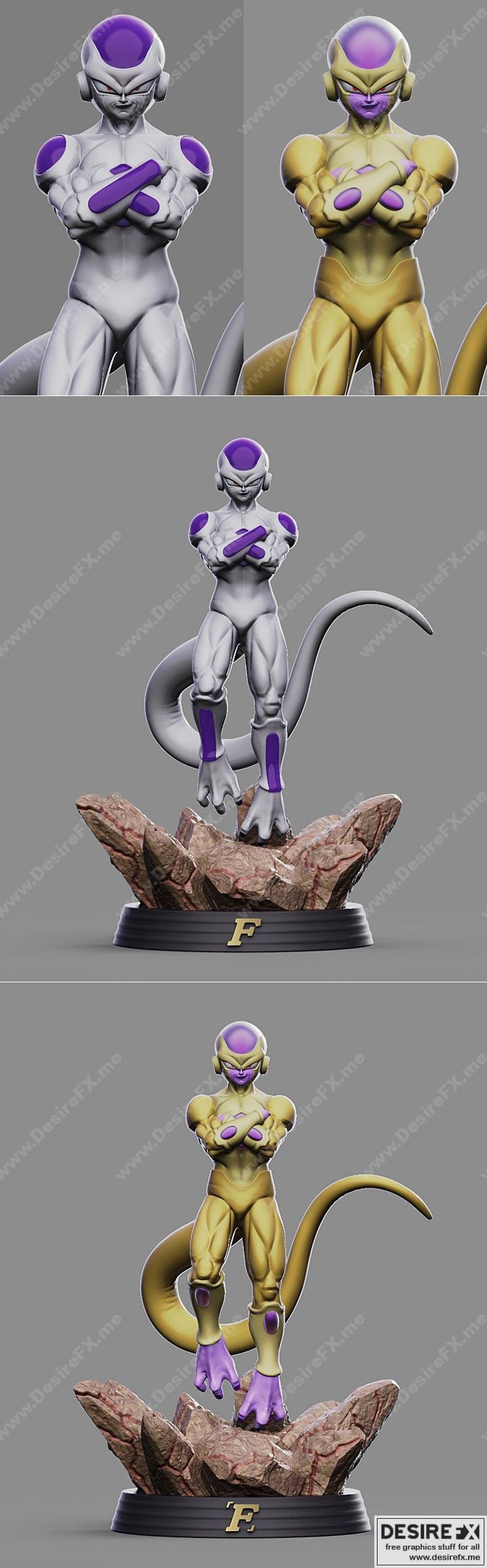 弗里扎与金色弗里扎 3D打印模型|Frieza and Golden Frieza – 3D Print Model STL