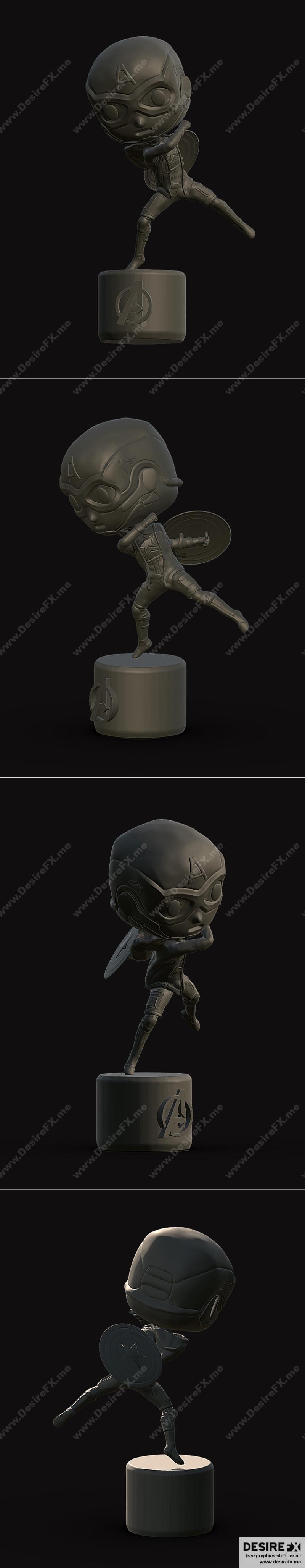 美国队长 3D打印模型 STL|Captain America – 3D Print Model STL