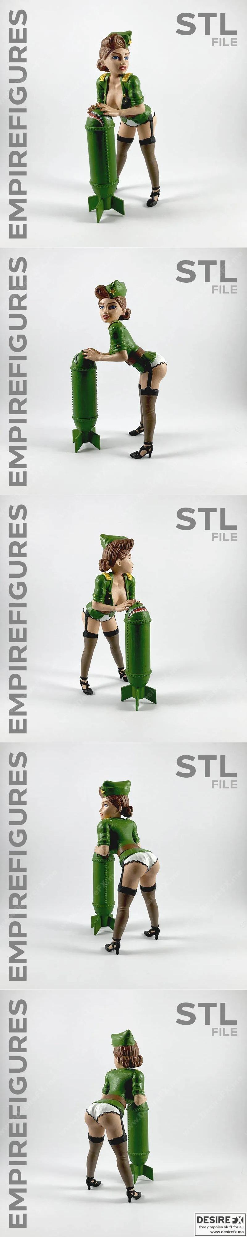 帝国图腾 02 - 3D打印模型|Bomber Gir 02 – Empire Figuresl – 3D Print Model STL