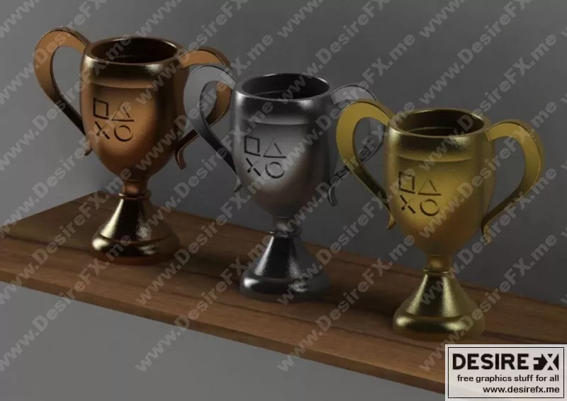 PS奖杯 3D打印模型|Playstation trophy – 3D Print Model STL