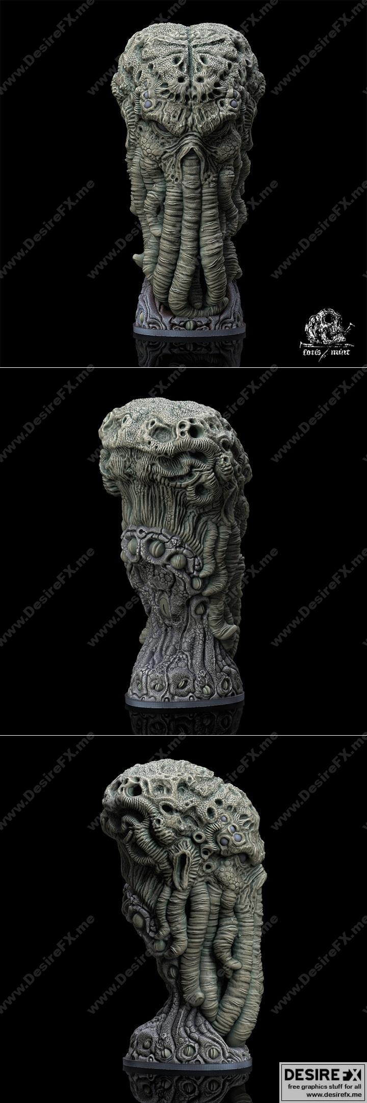 克苏鲁头颅 - 3D打印模型|Cthulhu Head – 3D Print Model STL