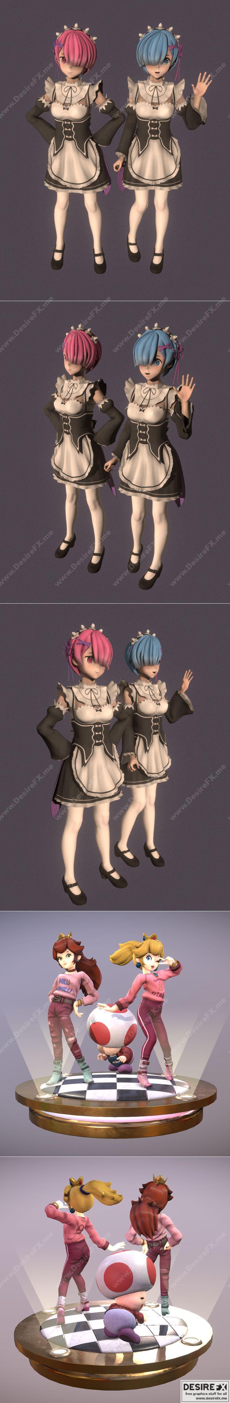 Rem Ram 03 与 Milli Vanilli 浓缩音乐会 3D打印模型|Rem Ram 03 and Milli Vanilli Concert Peach – 3D Print Model STL