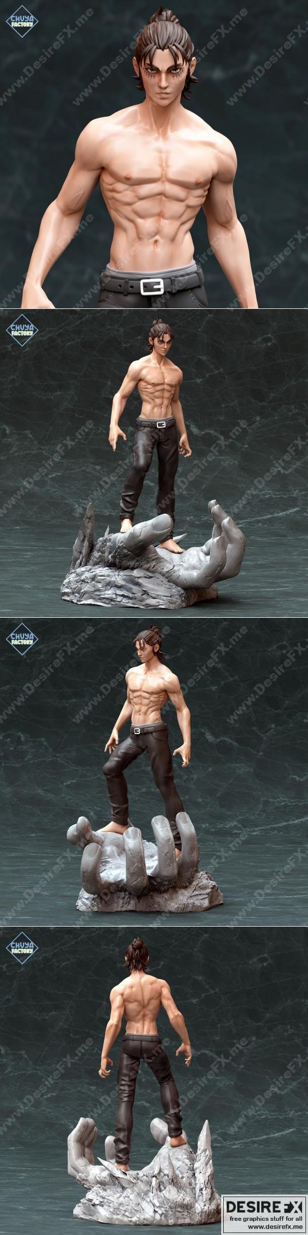 三渲二风格Eren Jaeger 3D打印模型|Eren Jaeger – 3D Print Model STL