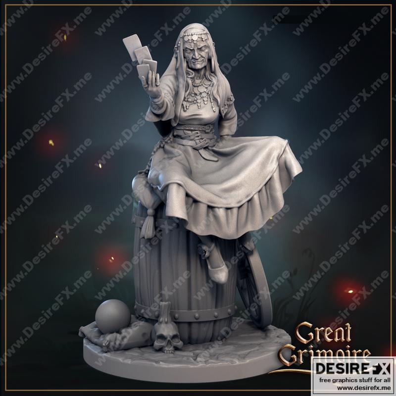 Astra坐于桶上 3D打印模型|Madame Astra sits on barrel – 3D Print Model STL