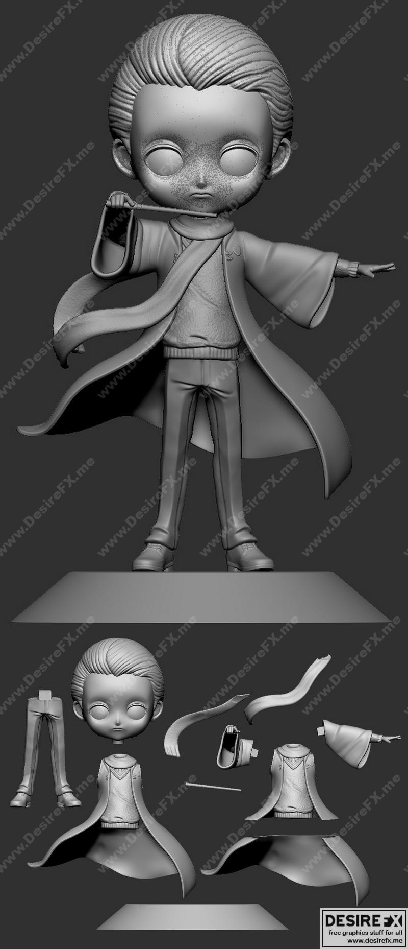 德拉科·马尔福萌系3D打印模型|Draco Malfoy Chibi – 3D Print Model STL