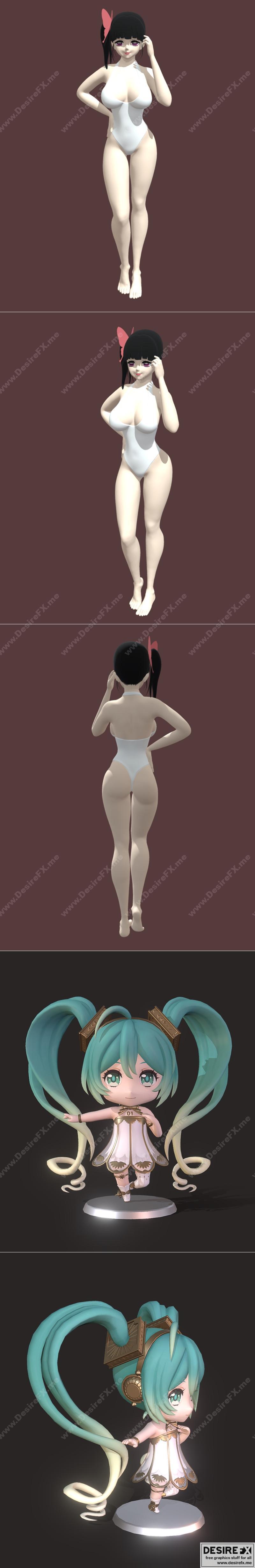 Kanao Tsuyuri与Miku 3D打印模型|Kanao Tsuyuri and Miku – 3D Print Model STL