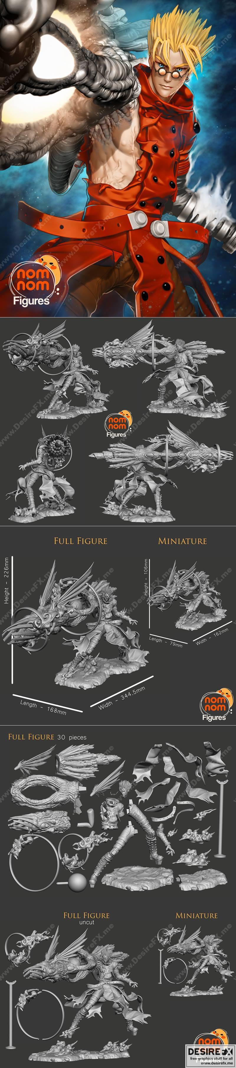 Trigun中的Vash登场3D打印模型|Vash the Stampede from Trigun – 3D Print Model STL