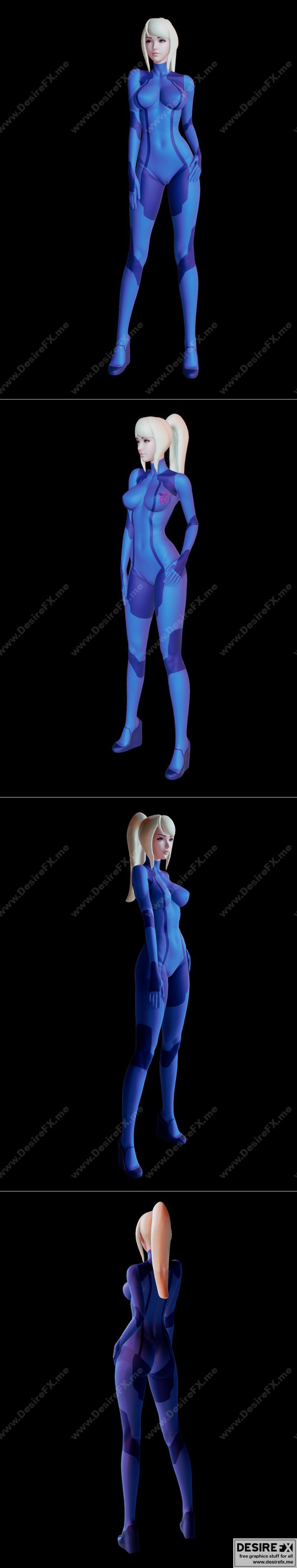 零 suit萨姆斯 3D打印模型|Zero Suit Samus Fan art – 3D Print Model STL