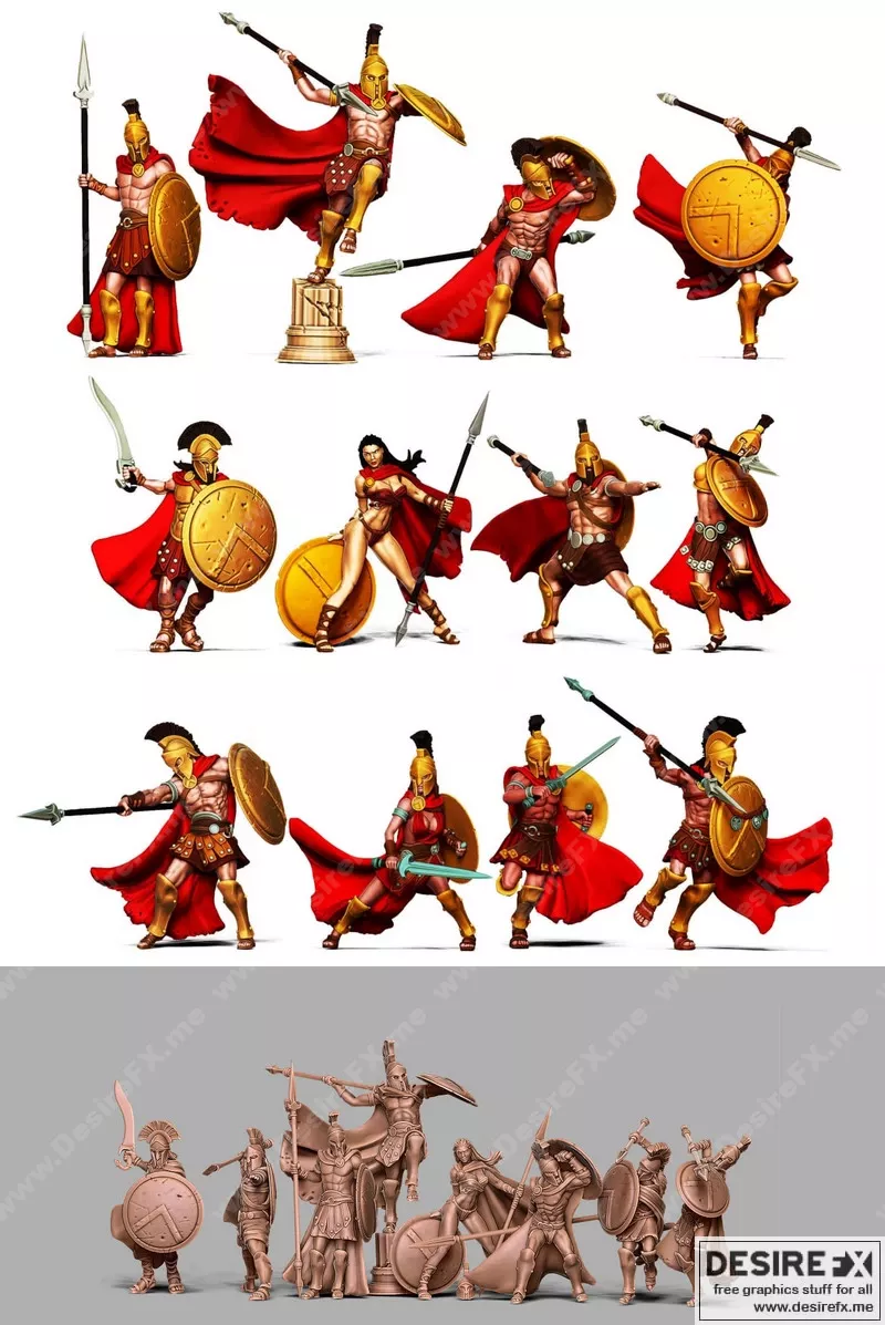 KafArt – 西班牙包装配件3D打印模型|KafArt – Spartan Bundle