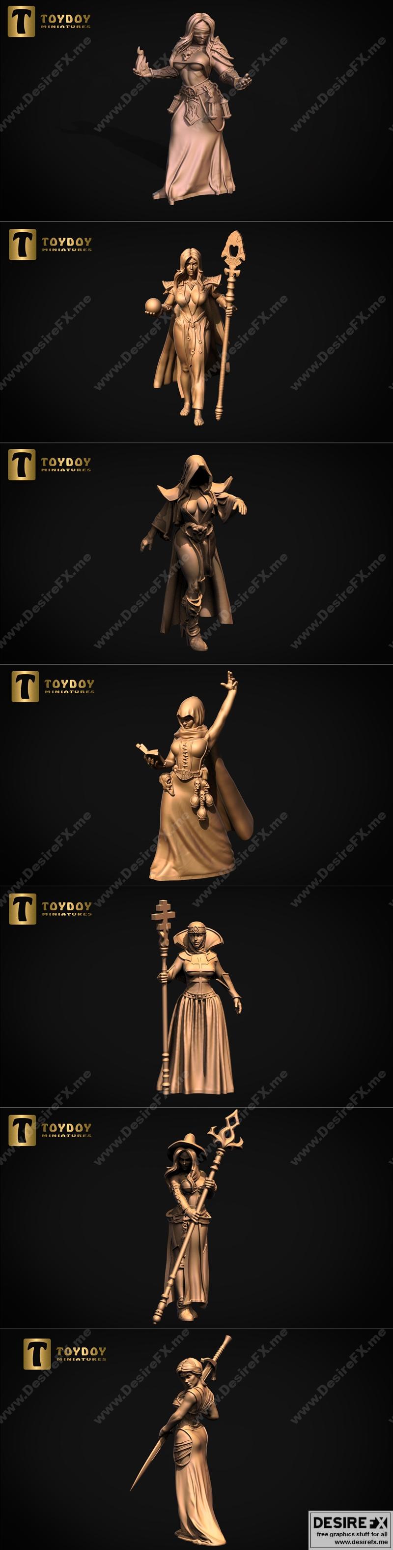 ToyDoy迷你模型—奇幻女性系列 Vol.1 3D打印模型|ToyDoy Miniatures – Fantasy women vol 1 – 3D Print Model STL