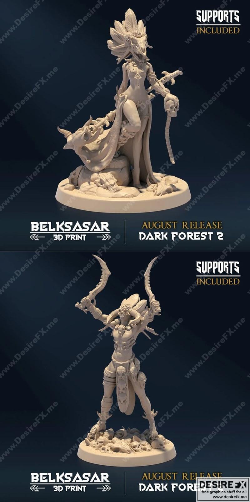深境守卫者A与骨锤狂怒者B 3D打印模型|Deepkeeper Shaman A and Bonecrusher Berserker B – 3D Print Model STL