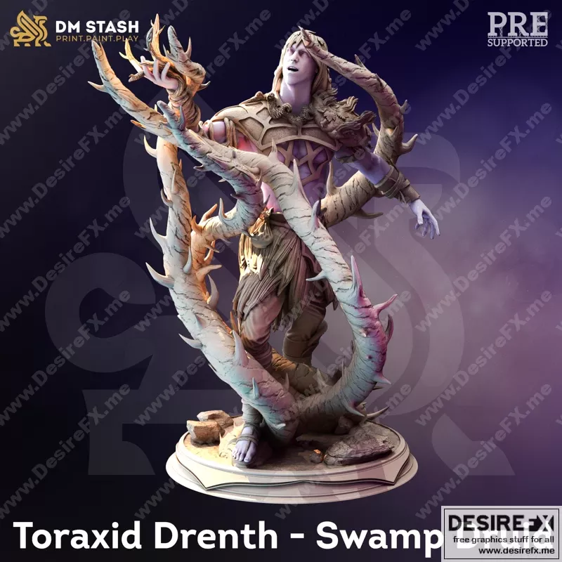 Toraxid Drenth - 沼泽德鲁伊 - 3D打印模型|Toraxid Drenth – Swamp Druid – 3D Print Model STL