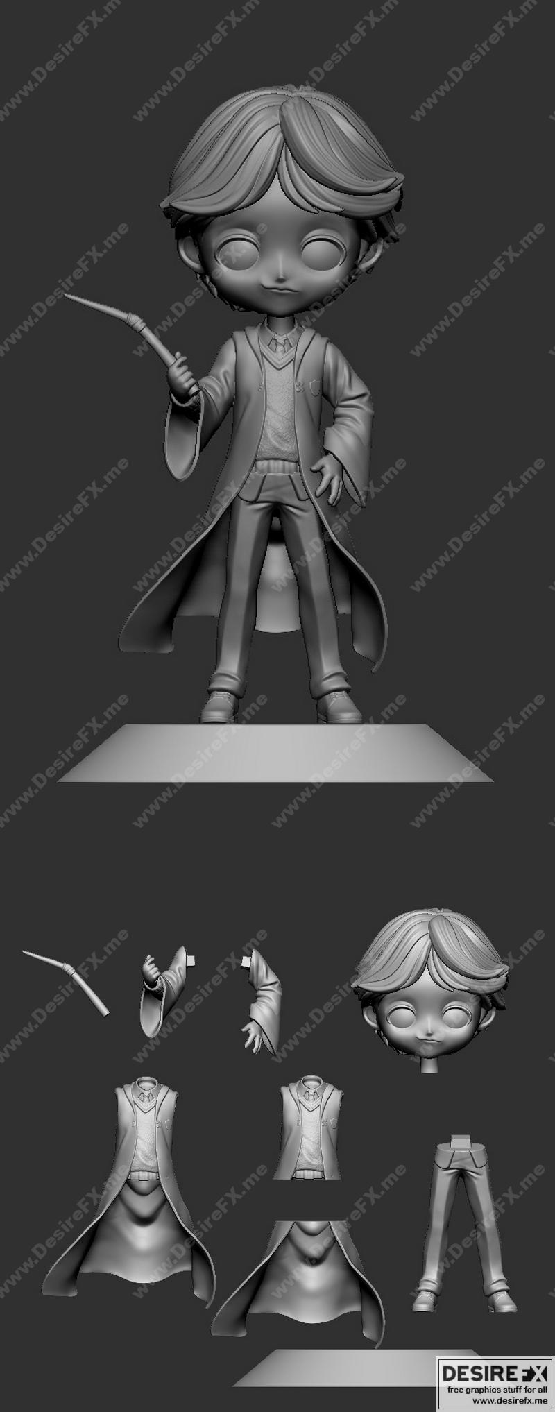 罗恩·韦斯莱 3D打印模型|Ron Weasley Chibi – 3D Print Model STL