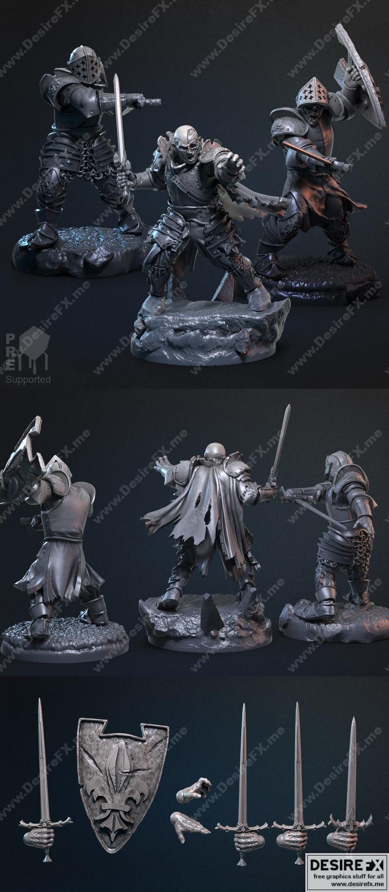 僵尸骑士 3D打印模型|Zombie Knights – 3D Print Model STL