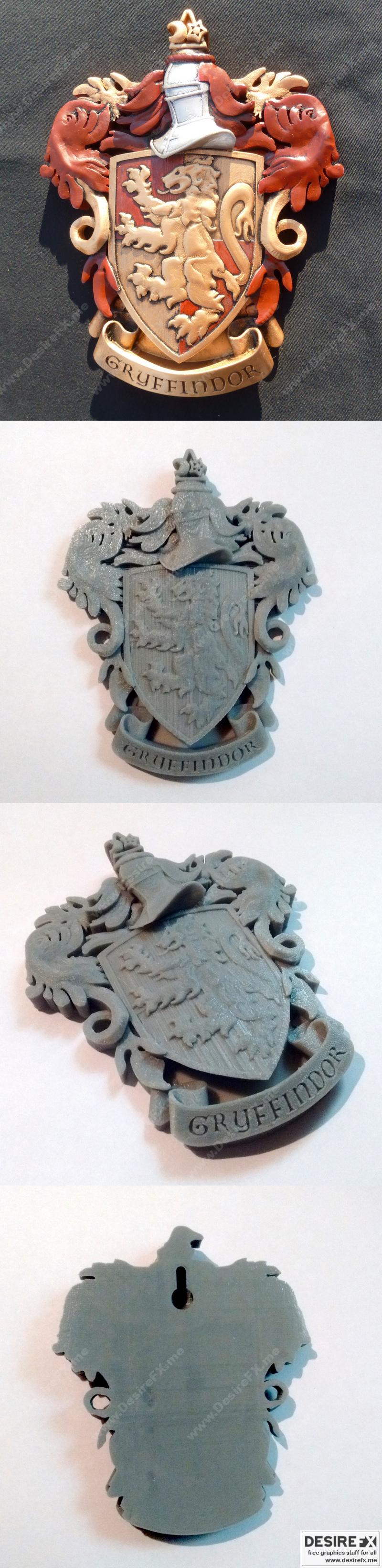 傲罗之盾——格兰芬多——3D打印模型|Coat of Arms – Gryffindor – 3D Print Model STL