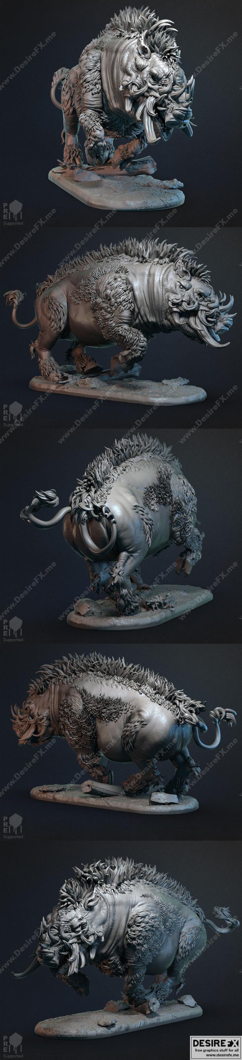 Dire Boar – 3D打印模型：恶魔猪角色造型|Dire Boar – 3D Print Model STL
