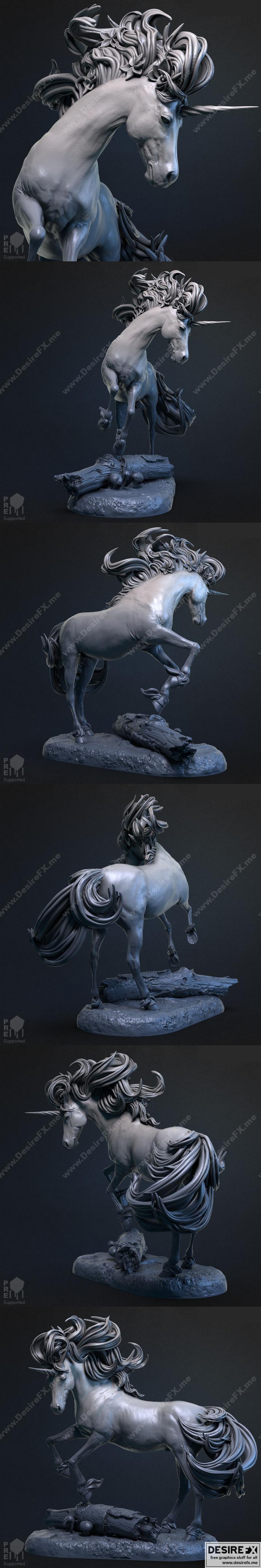 白鹿精灵 3D打印模型|White Unicorn – 3D Print Model STL