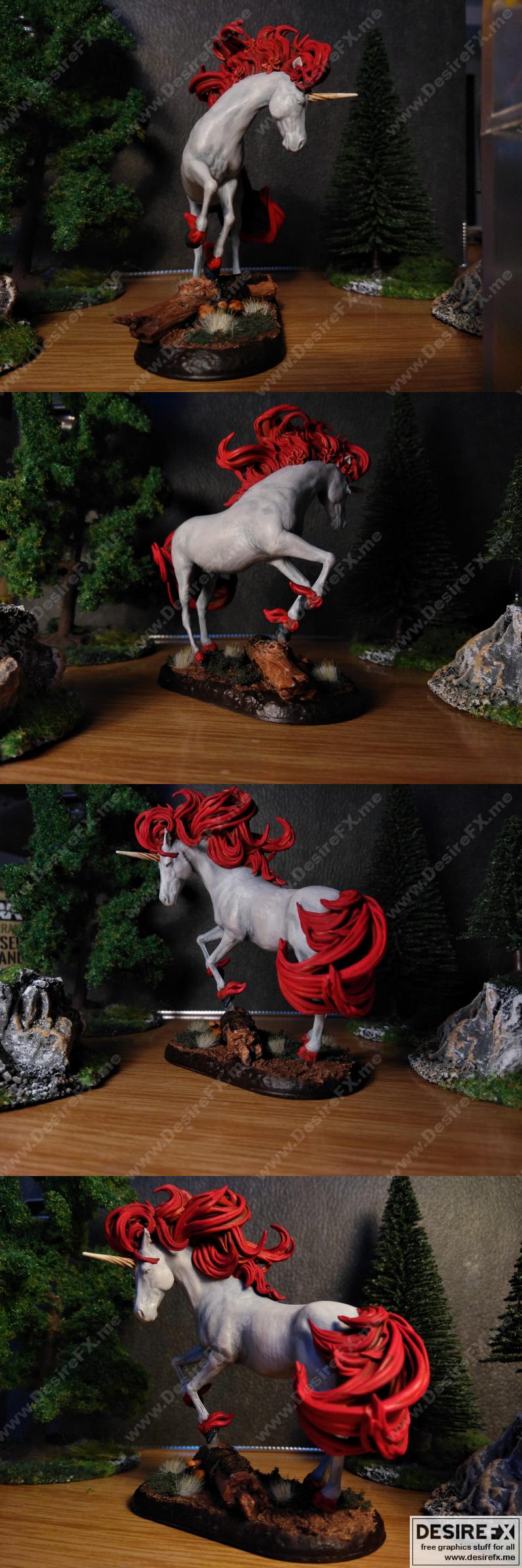 白鹿精灵 3D打印模型|White Unicorn – 3D Print Model STL