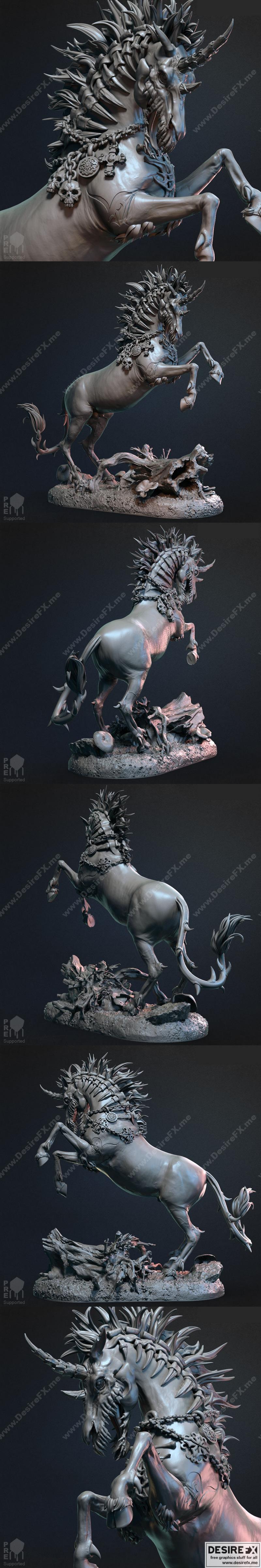 暗色独角兽 - 3D打印模型|Dark Unicorn – 3D Print Model STL