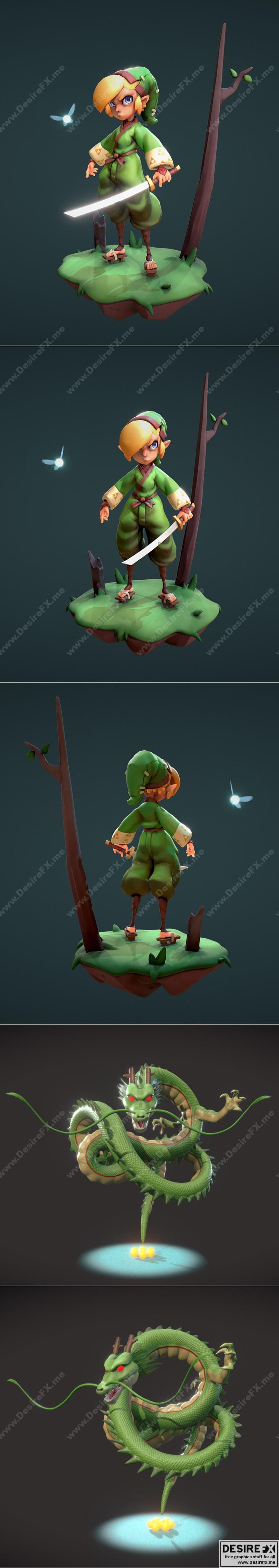 龙珠  Shenron 3D打印模型|Linku and Shenron – Dragon Ball – 3D Print Model STL