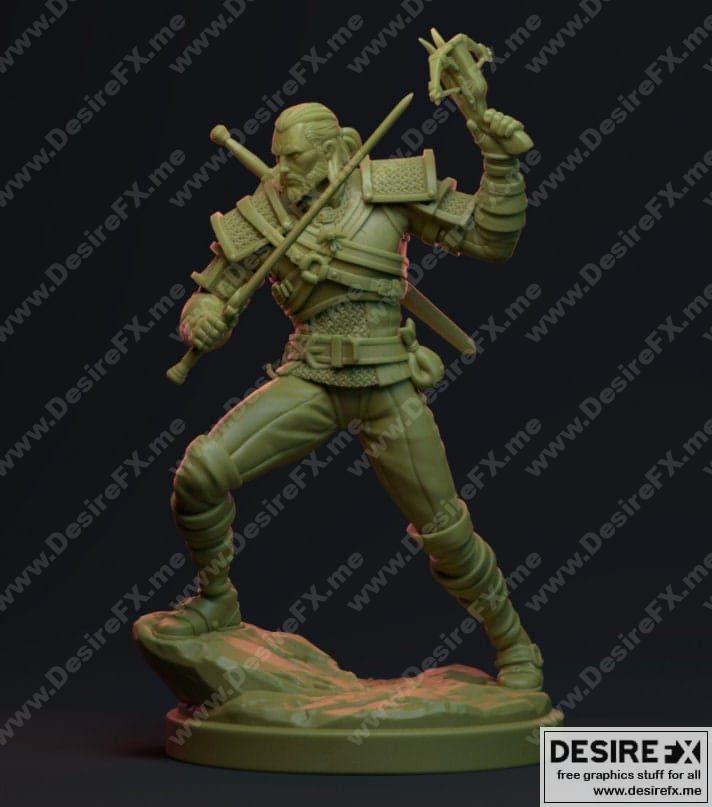《巫师3D打印模型：杰洛特》|The Witcher – Geralt – 3D Print Model STL