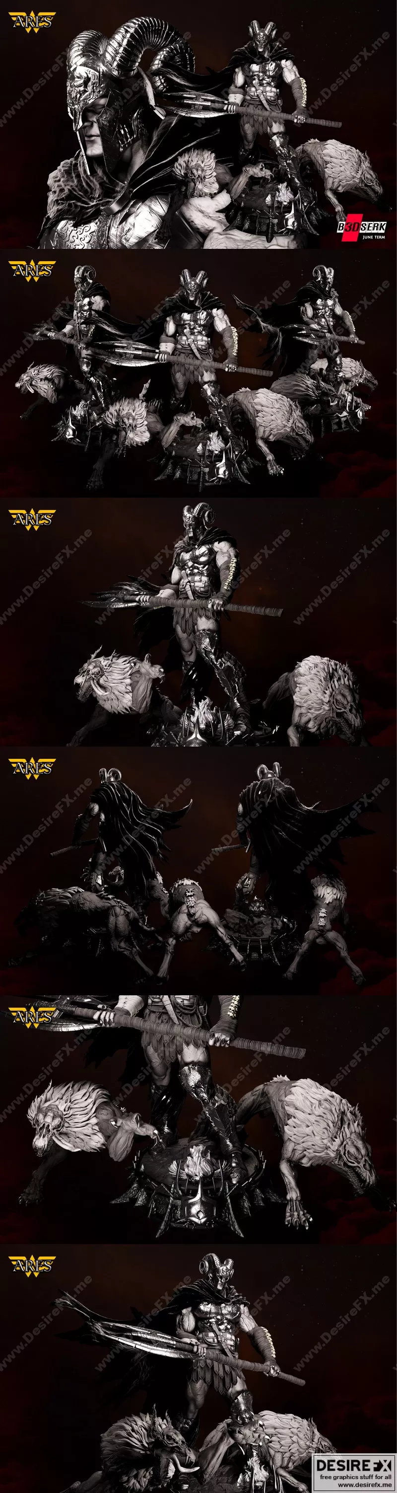 B3DSERK – 奥瑞斯雕像 3D打印模型|B3DSERK – Ares Statue