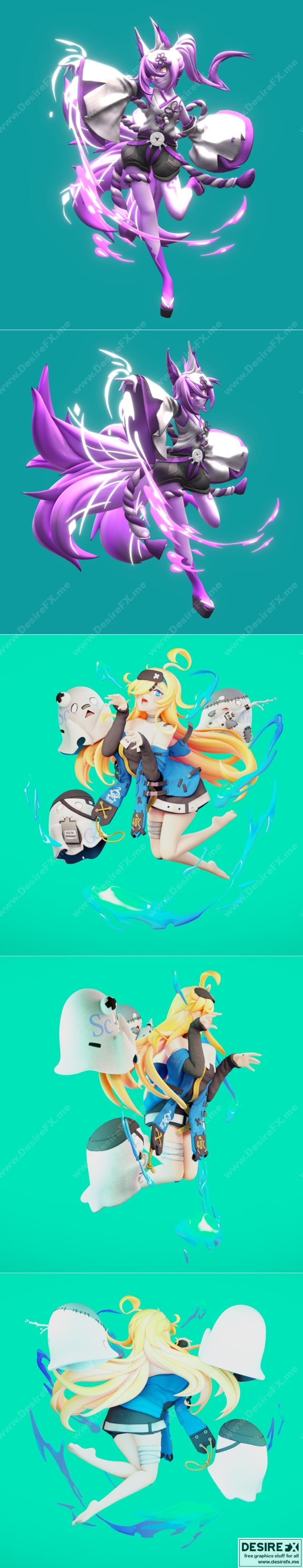 霍格沃茨与门捷列夫 《崩坏：星穹铁道》3D打印模型|Higokumaru and MendeleevHonkai Impact – 3D Print Model STL