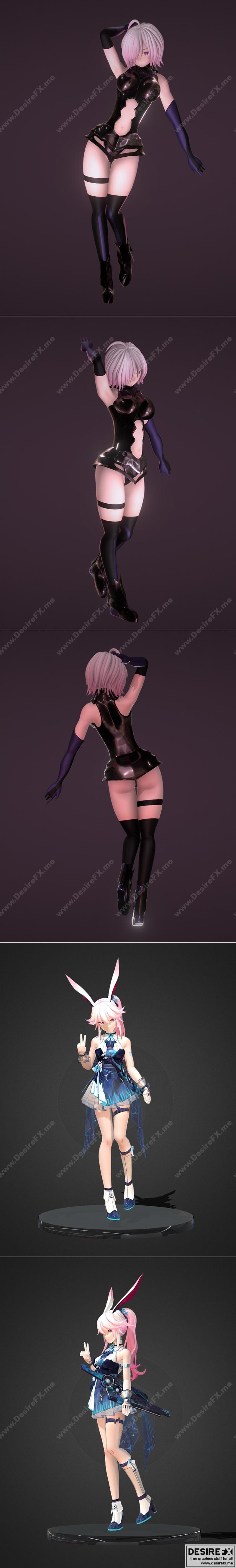 Mashu Kyrielight 3D打印模型：FGO与山茶花的纪念品——耶亚·樱花|Mashu Kyrielight – FGO and Yae Sakura – Goushinnso Memento – 3D Print Model STL