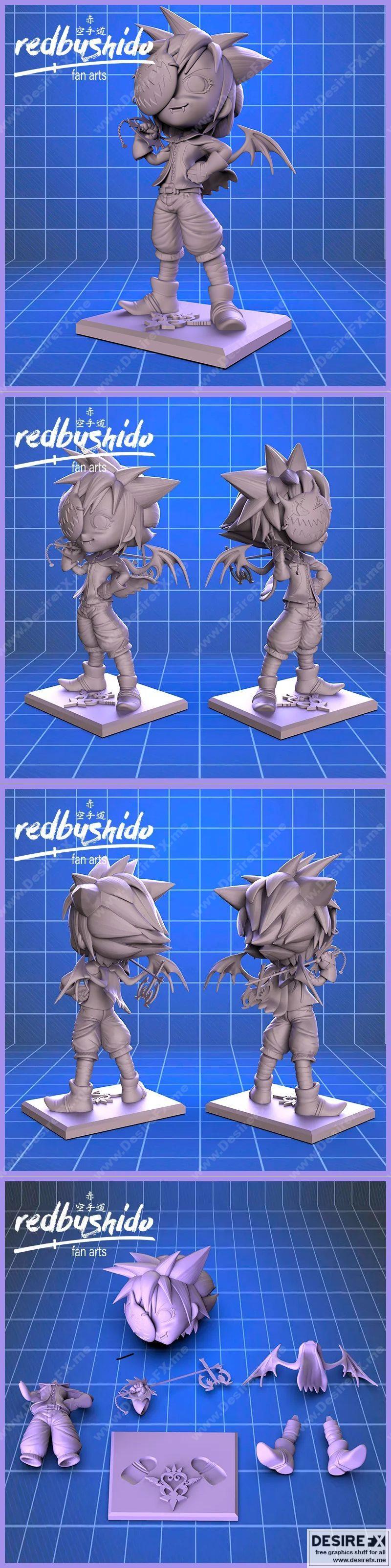 王国之心 Sora 3D打印模型|Chibi Nightmare Sora FanArt from Kingdom Hearts – 3D Print Model STL