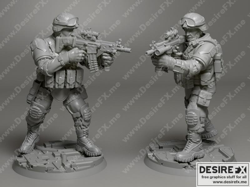美国士兵阿尔比诺乌鸦 3D打印模型|Albino Raven USA Soldier – 3D Print Model STL