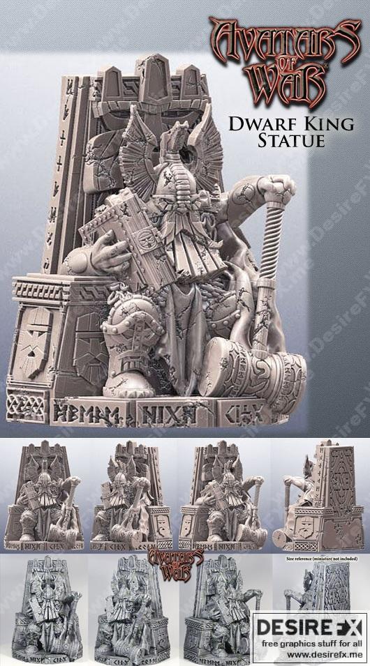 矮人王雕像 3D打印模型|Dwarf King Statue – 3D Print Model STL