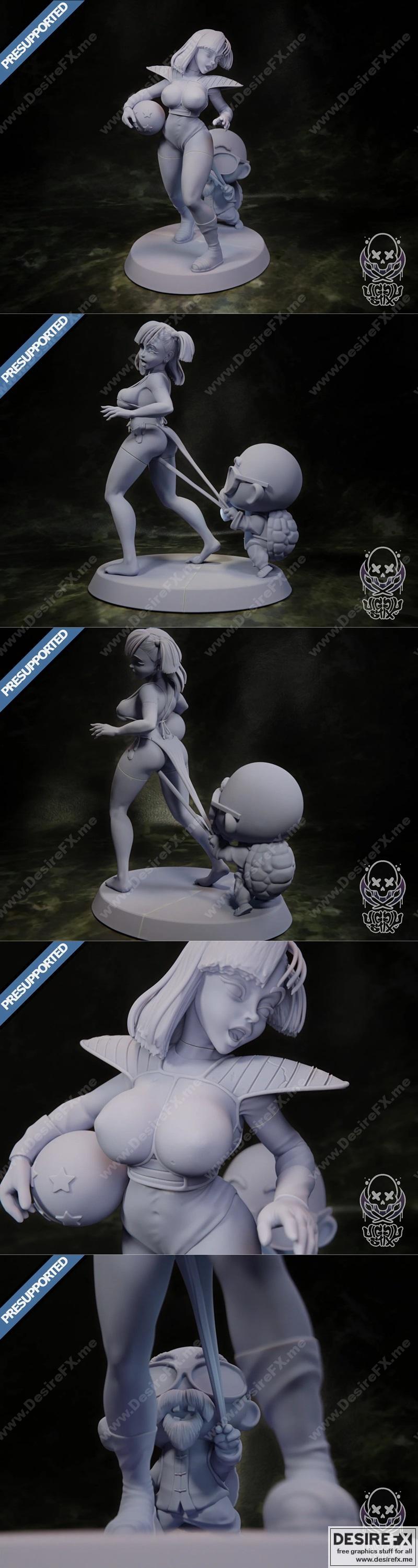 布玛身穿赛亚人装甲3D打印模型|Bulma in Saiyan Armor – 3D Print Model STL