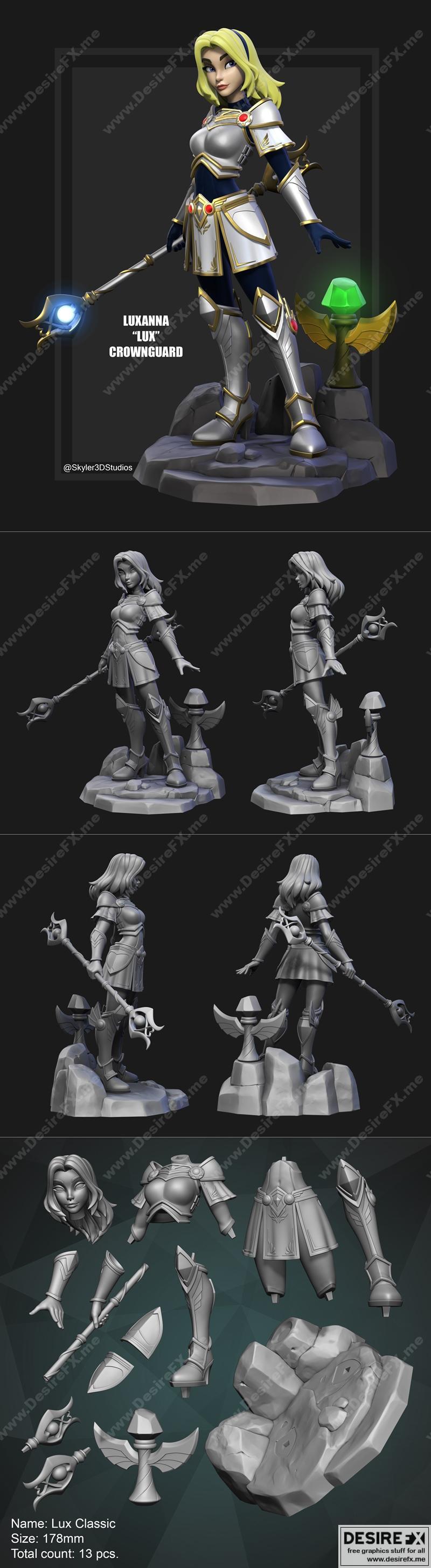洛库斯经典 3D打印模型|League of Legends Lux Classic – 3D Print Model STL