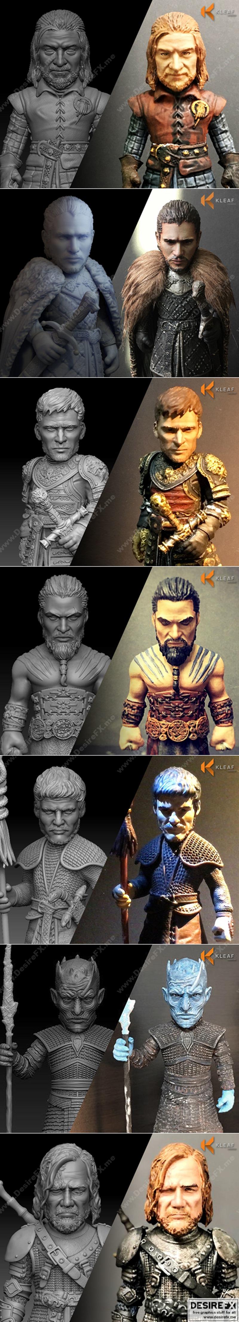 《权力的游戏3D打印模型集》|Game of Thrones Model Collection – 3D Print Model STL